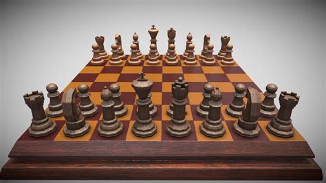 Chess Board Low Poly 3d Model Buy Royalty Free 3d Model By Filipe