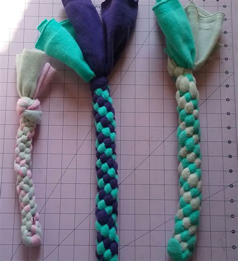 Overlap the dyed sections slightly for a more blended, ombre effect. Try folding fleece in half with knot on only one end. Knotted Fleece Dog Toy, Tug toy, Rope toy ...
