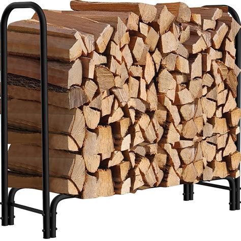 Amagabeli Heavy Duty Ft Firewood Rack Fireplace Log Rack Outdoor Log Storage Rack Log Holder