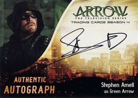2017 cryptozoic arrow season 4 trading cards featuring autographs from stephen amell