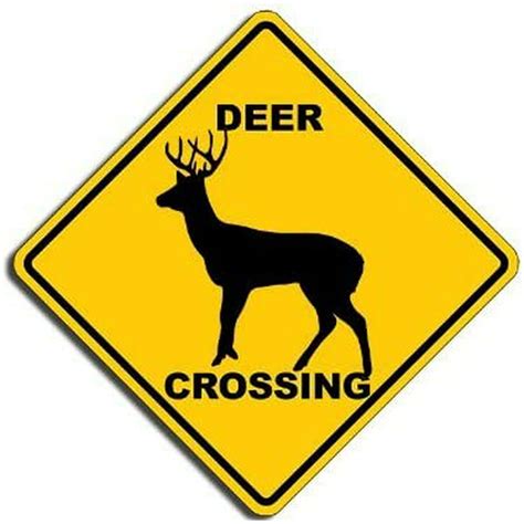 Deer Crossing Sign Shaped 3m Reflective Sticker Hunt Fun Decal