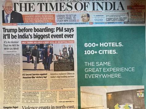 Trump in India: What newspaper headlines are saying ahead of POTUS ...