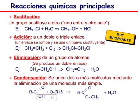 Tipos De Reacciones Quimicas Organicas Escuela