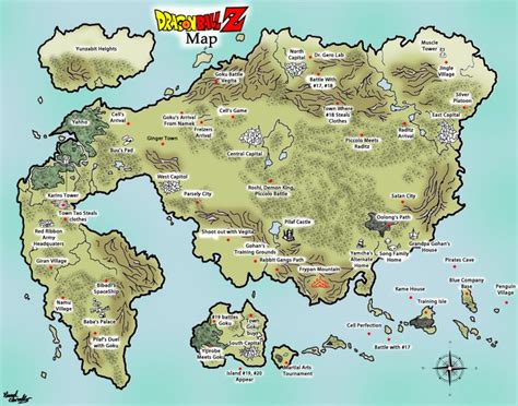 DBZ World Map | Dragon ball, Dragon ball art, Dragon ball artwork