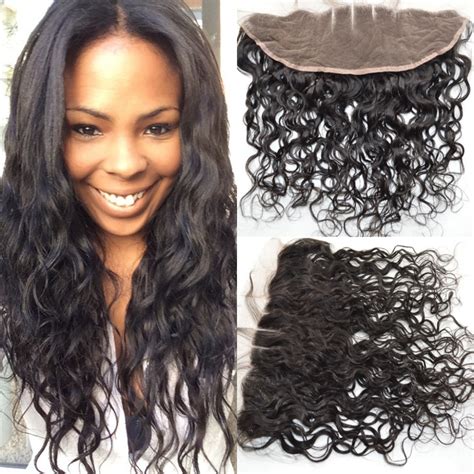 130 Density Lace Frontal Hair Pieces 8a European Water Wave Virgin