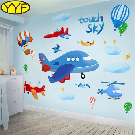 Kartun anak-anak dekorasi kamar wallpaper menancapkan TK kelas tata