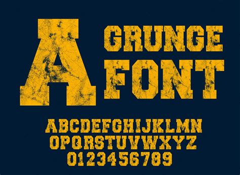 Grunge Font Grunge Number Grunge Alphabet Distressed Font Etsy