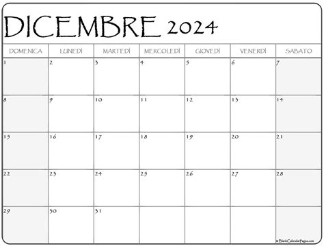 Dicembre 2024 Calendario Gratis Italiano Calendario Dicembre