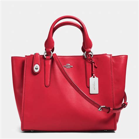Lyst Coach Crosby Leather Tote In Red