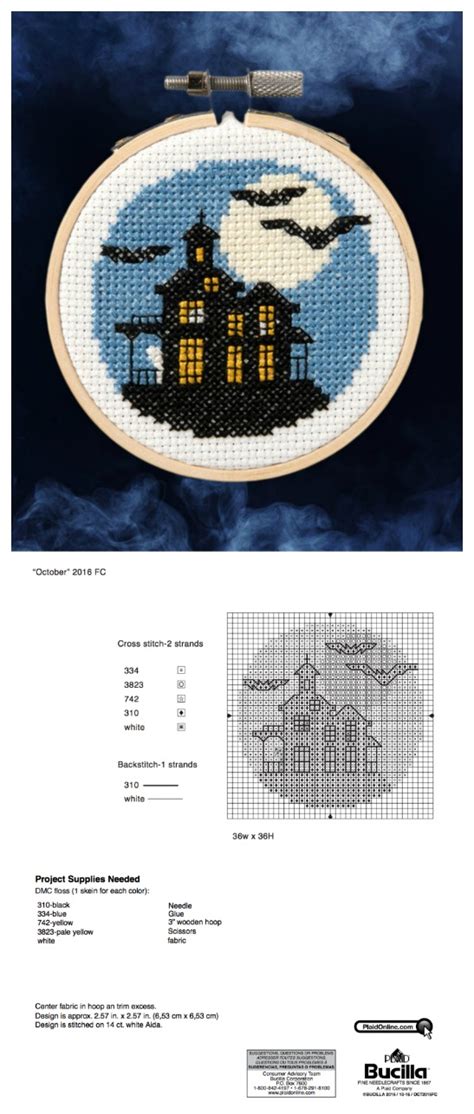 Halloween character counted cross stitch pattern. Bucilla: Free Halloween Cross Stitch Pattern | Plaid ...