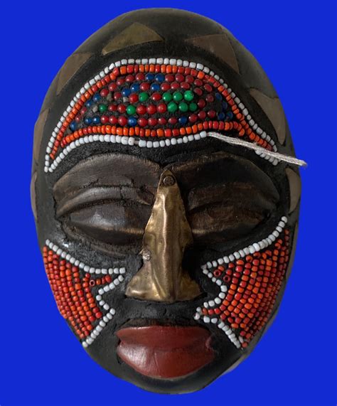 Handcrafted And Beaded West African Face Mask Etsy