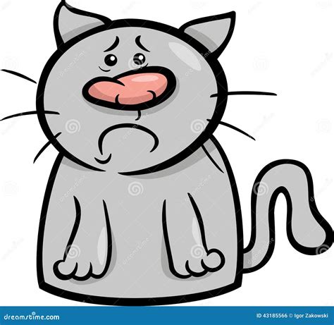 Mood Sad Cat Cartoon Illustration Stock Vector Image 43185566
