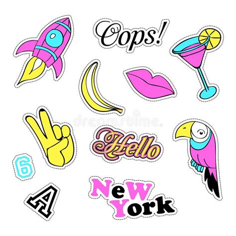 Huge Pop Art Set With Fashion Patch Badges Stickers Pins Patches