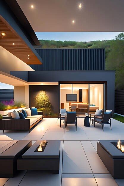 Premium Ai Image Modern House With Patio