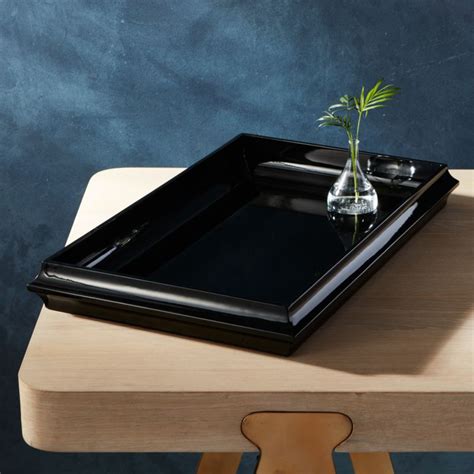 Hay's tray tables will bring a new look to any living room. rakka black lacquer tray | CB2