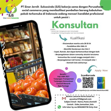 Lowongan kerja solo driver pribadi lulusan smk teknik portal info lowongan kerja terbaru di solo raya surakarta 2021 sebanyak 12 lowongan kerja bank solo dan yang berhubungan dengan loker bank, rekrutmen bank, peluang kerja bank, peluang berkarir bank, pekerjaan bank di loker.my.id. Lowongan Kerja Team KitaBeli PT Sinar Jenih Suksesindo - INFO LOKER SOLO