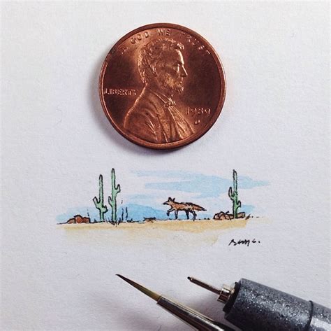 Charmingly Detailed Illustrations That Are Smaller Than A Penny My Modern Met Sam Larson
