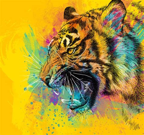 Psychedelic Art Tiger Art Tiger Drawing Animal Art