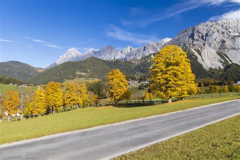 Autumn Landscape Of Dachstein Region Austria Stock Image Image Of