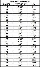 Image Result For Height Chart Feet To Inches Height Chart Height To