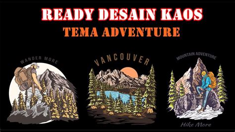 Ready‼️ Desain Kaos Tema Adventure Youtube