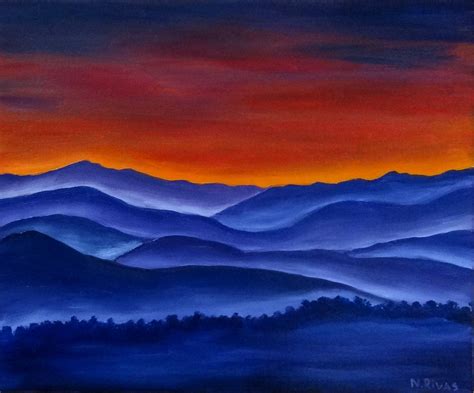 Smoky Mountains Painting National Park Original Art Mountain Etsy