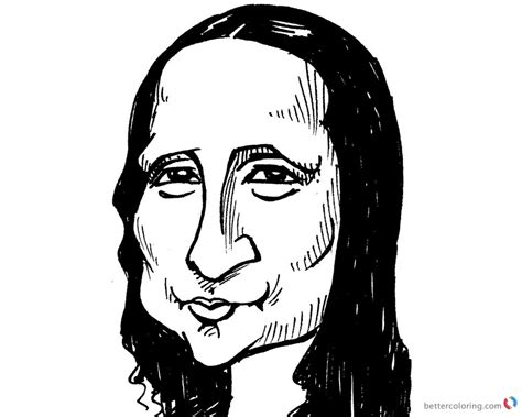 Is the mona lisa painting real? Mona Lisa Coloring Pages Clipart Drawing - Free Printable ...