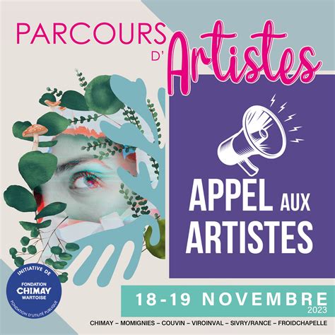 appel aux artistes parcours d artistes 2023 fondation chimay wartoise