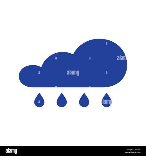 Nube símbolo de lluvia Icono de lluvia en estilo plano Vector Imagen