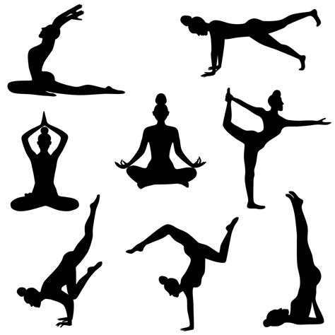 Women Yoga Pose Silhouette 8541174 Vector Art At Vecteezy