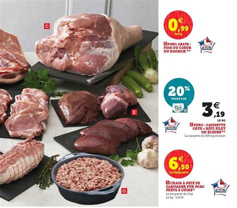 Offre Porc Caissette Côte Rôti Filet Ou échine Chair à Pâté De