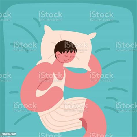 Man Sleep Positions Stock Illustration Download Image Now Adult Adults Only Bed