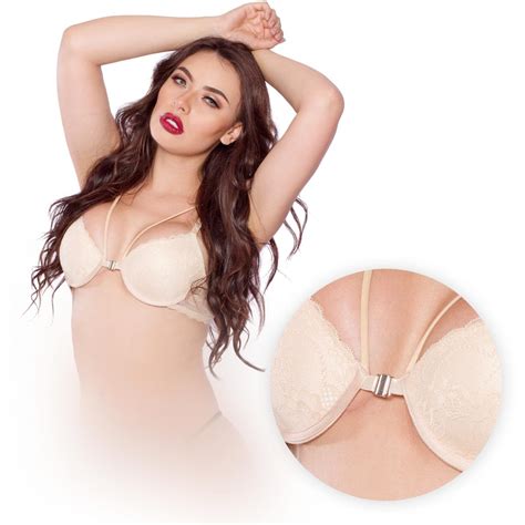 jl intimates lovely lies sexy womens lace ll105 ivory open front bra with cross strips ali zon