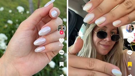 get hailey bieber s viral glazed donut nails without professional chrome powder fashionfbi