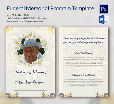 Free Funeral Templates Printable Printable Templates