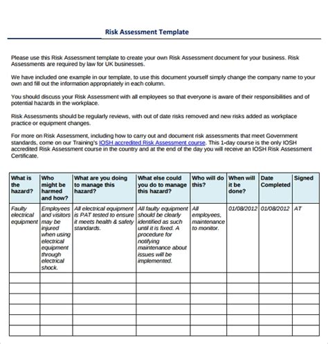 Free 11 Sample It Risk Assessment Templates In Pdf Ms Word Excel