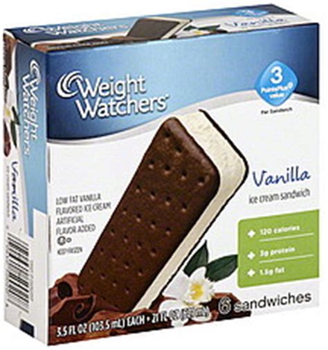 Weight Watchers Ice Cream Sandwiches Vanilla Ea Nutrition Information Shopwell