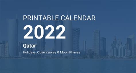 Printable Calendar 2022 For Qatar Pdf