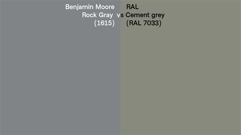 Benjamin Moore Rock Gray 1615 Vs RAL Cement Grey RAL 7033 Side By