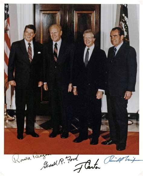 lot detail four presidents phenomenal signed 8 x 10 color photo w reagan nixon carter