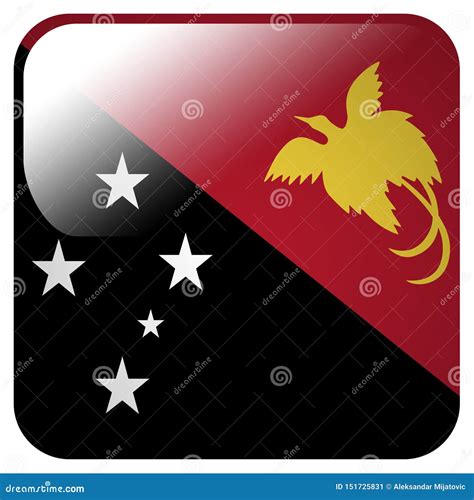 Glossy Icon With Flag Of Papua New Guinea Stock Illustration