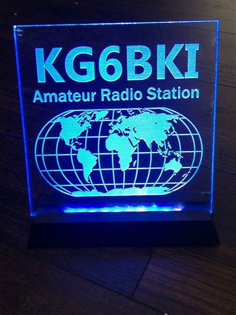 Led Desk Sign Ham Radio Call Sign World Globe Led Booth