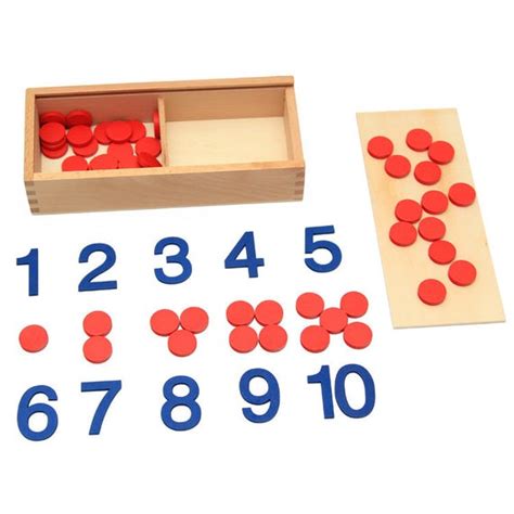 3 In 1 Montessori Cut Out Numbers Counters Control Cards Box Set My