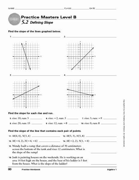 Rise over run worksheets with answers