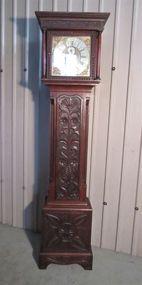 Georgian Carved Oak Longcase Clock 259020 Uk