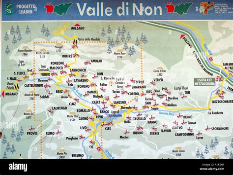 Map Of The Val Di Non Trentino Italy Stock Photo Alamy