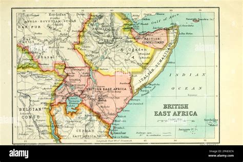 Map Of British East Africa From The Book Britain Across The Seas