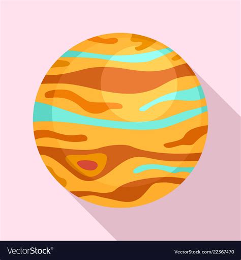 Jupiter Planet Icon Flat Style Royalty Free Vector Image