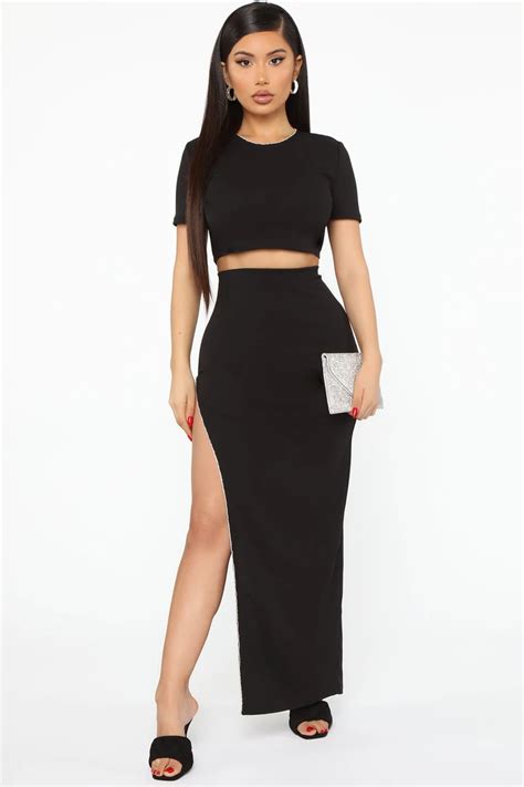 Glam Baddie Skirt Set Black In 2020 Fashion Skirts Buy Dress
