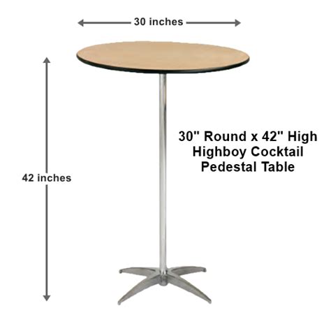 Our reclaimed wood farm tables provide dressed down sophistication combined with an upgrade of style, and they're perfect for a wedding. 30" Round Highboy Cocktail Table Rental | Cocktail Table ...